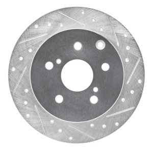 Pontiac Vibe Brake Rotor (1) - Rear Right - R1 Concepts - Drilled & Slotted - Silver - `09-`13